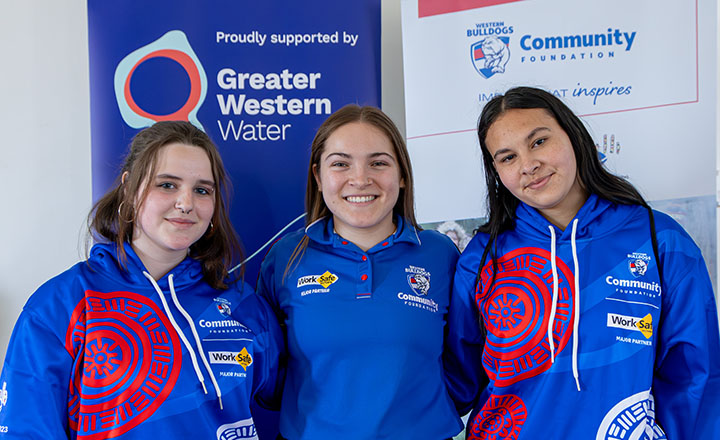 A photograph of three students from the Nallei Jerring Koori Leadership Program