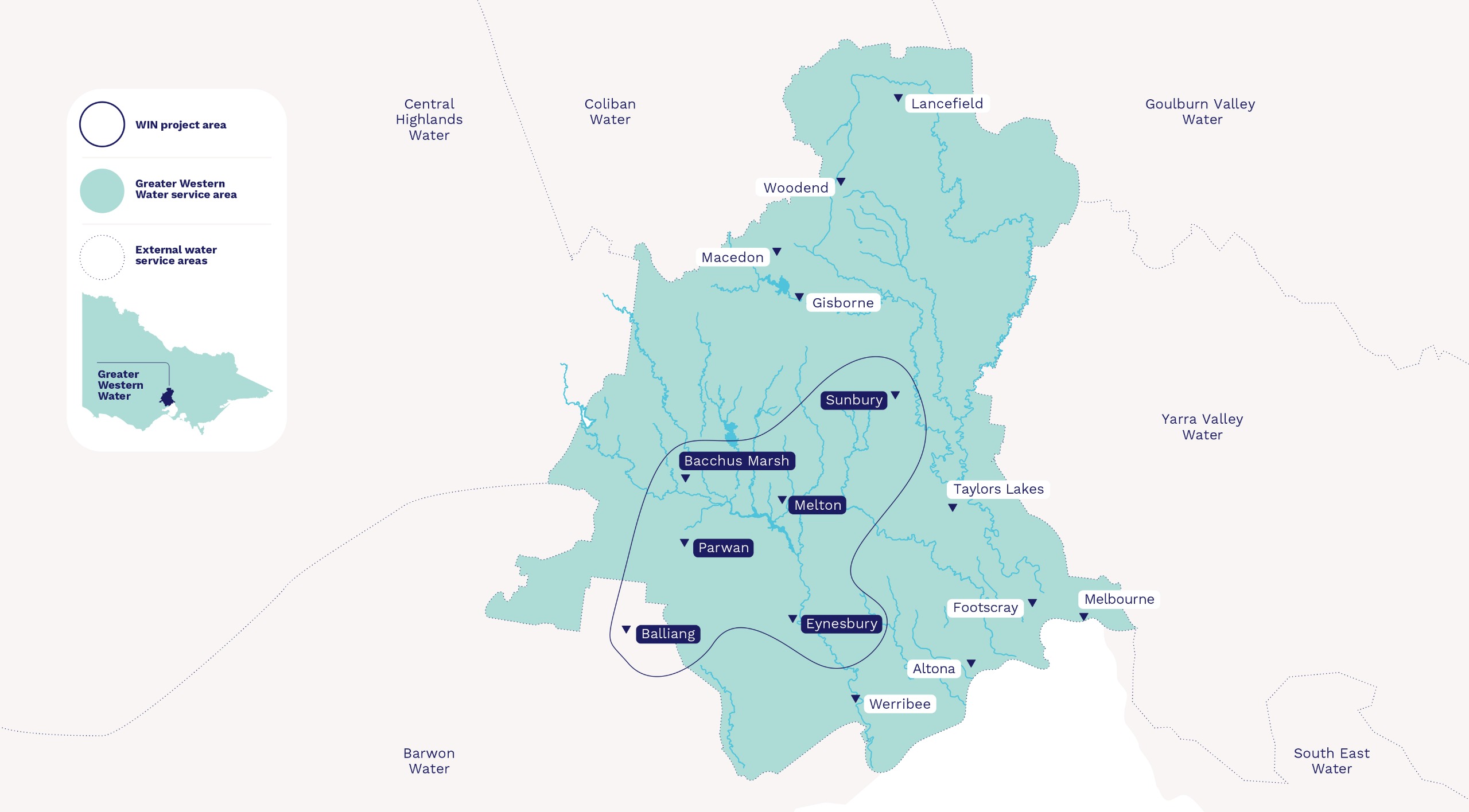 Western Irrigation Network project map within Greater Western Water region