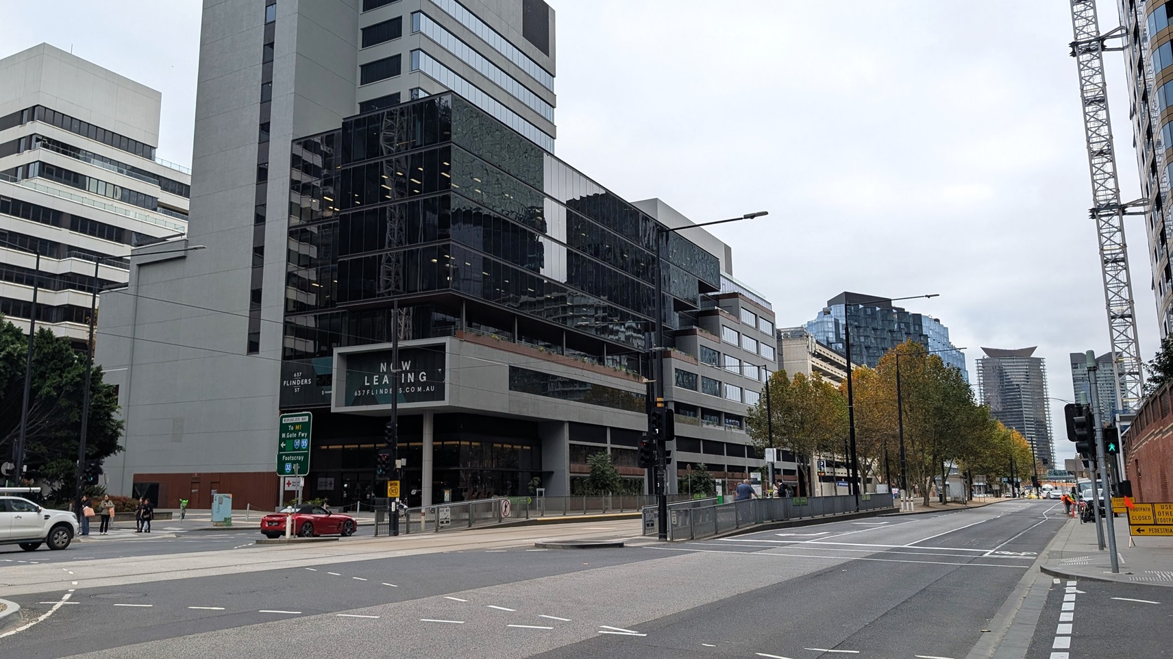 A view of the street and office buildings on Siddeley Street.