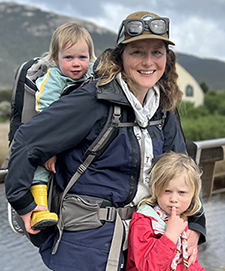 A picture of Amy with her two children during a recent vacation.