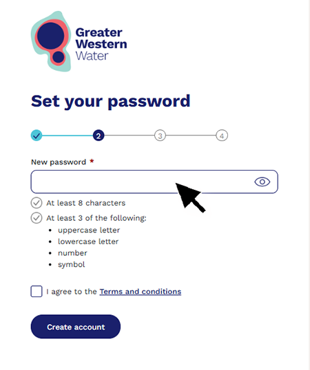 The Log In window for "Set your password". 