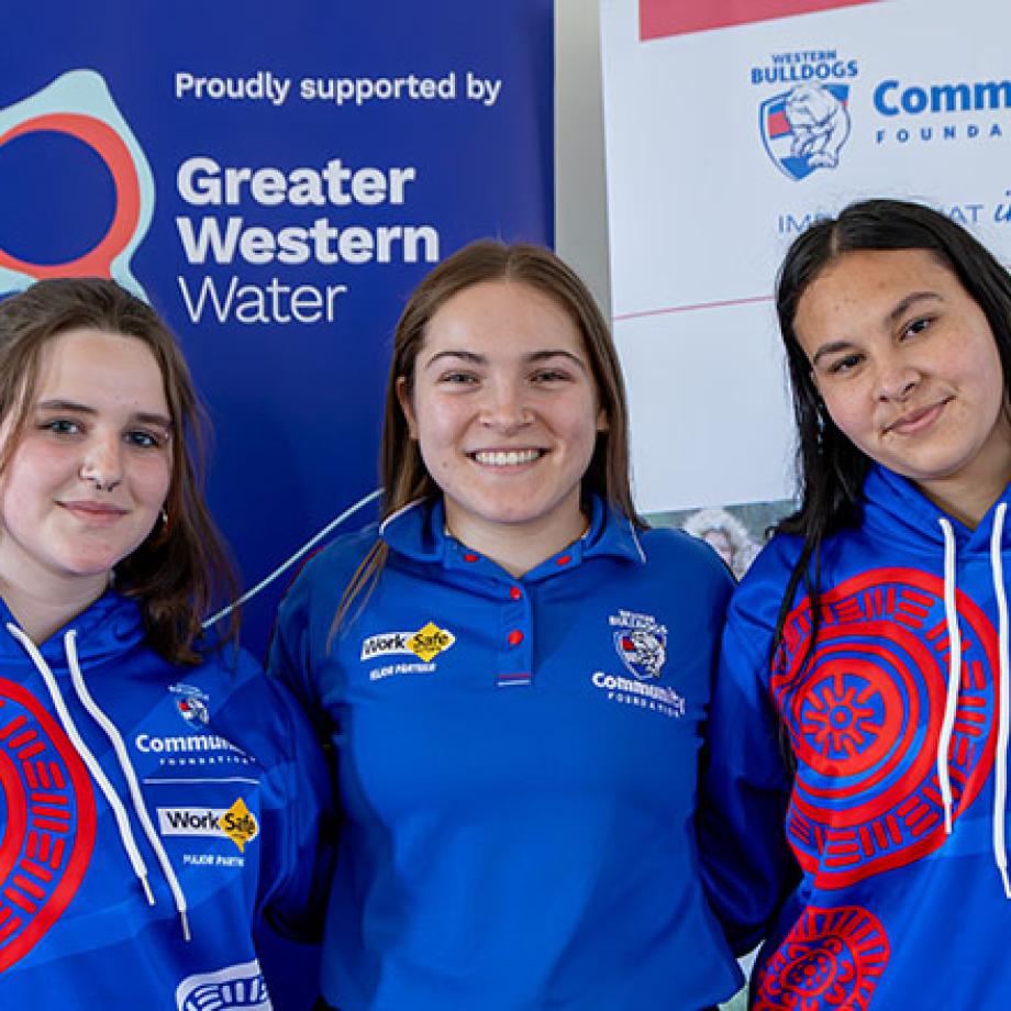 A photograph of three students from the Nallei Jerring Koori Leadership Program