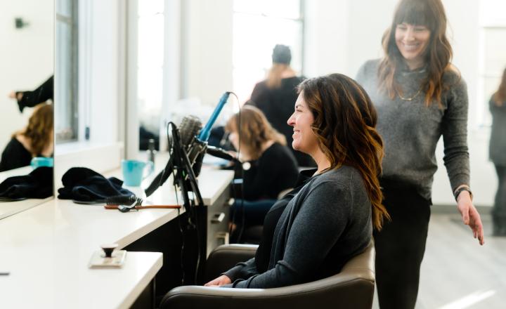 Women at a hairdresser