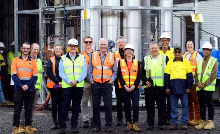 GWW's Biosolids to Biochar project team with Member for Melton Steve McGhie at the Melton RWP